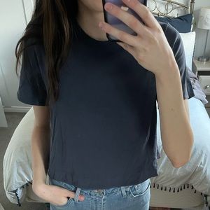 Aritzia Wilfred Cropped Tshirt Navy Blue